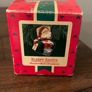 Vintage 1987 Sleepy Santa Hallmark Ornament
